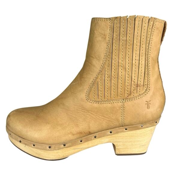 Frye Women’s Millie Distressed Brown Leather Clog Boot Size US 6.5 - Picture 3 of 11